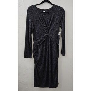 *NEW w/Tags Women's‎ Size Medium Old Navy Maternity Dark Gray Dress Long Sleeve